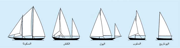 أنواع القوارب الشراعية