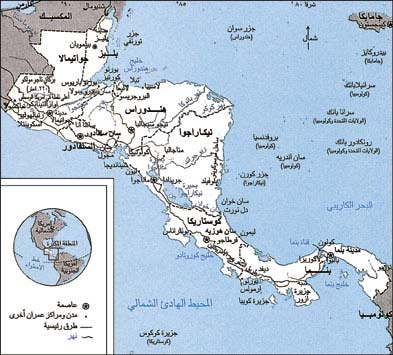 خريطة أمريكا الوسطى