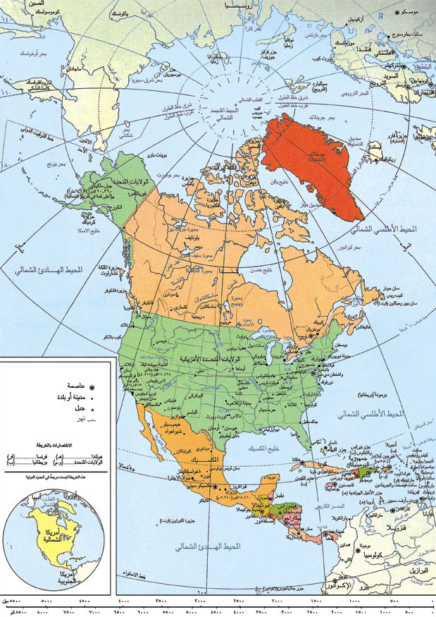 الخريطة السياسية لأمريكا الشمالية