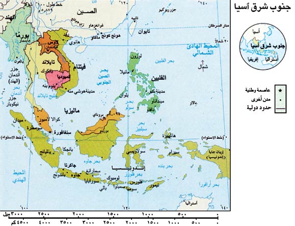 خريطة جنوب شرق آسيا