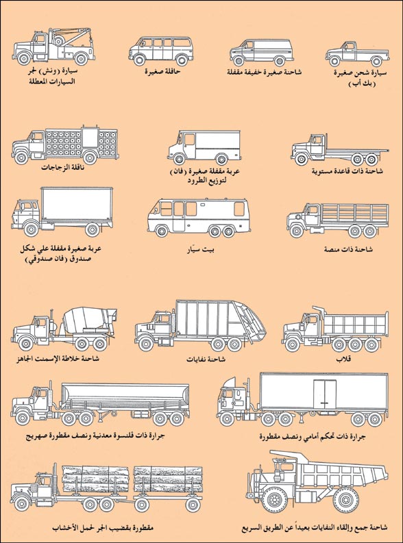 بعض أنواع الشاحنات